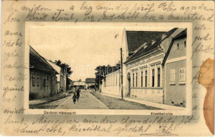 Hátszeg, Hateg; Erzsébet utca. Sbuchea Miklós kiadása / street view (fl)