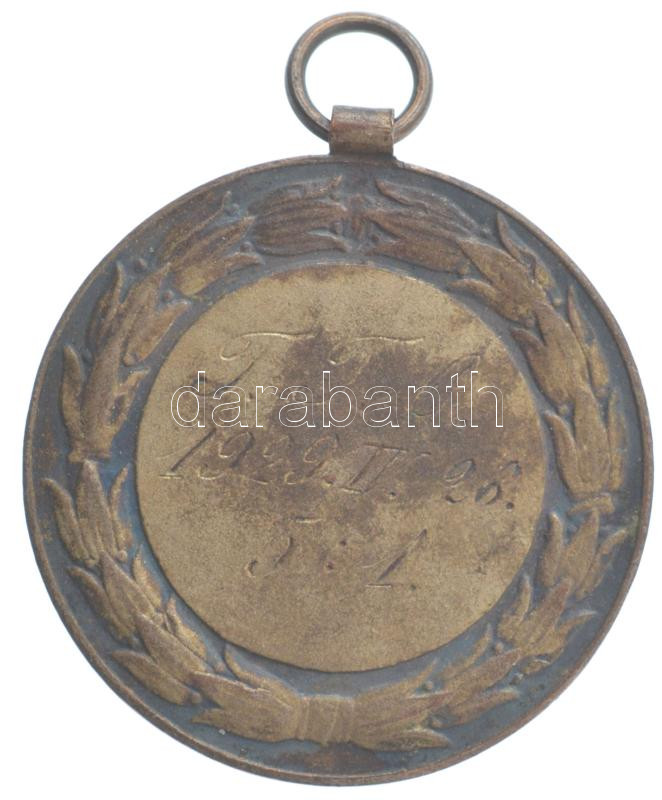1929. kétoldalas, ezüstözött bronz labdarúgó érem, hátoldalán 'TTC 1929. IV. 28. 5:1' gravírozással. A Ferencvárosi Vasutas SK a BLASZ Amatőr I. osztály Springer csoportjában a Terézvárosi TC ellen aratott 5-1-es győzelem - Image 2