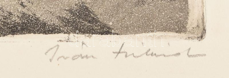 Iván Szilárd (1912-1988): Téli táj. Rézkarc, papír, jelzett, 29×37 cm - Image 2