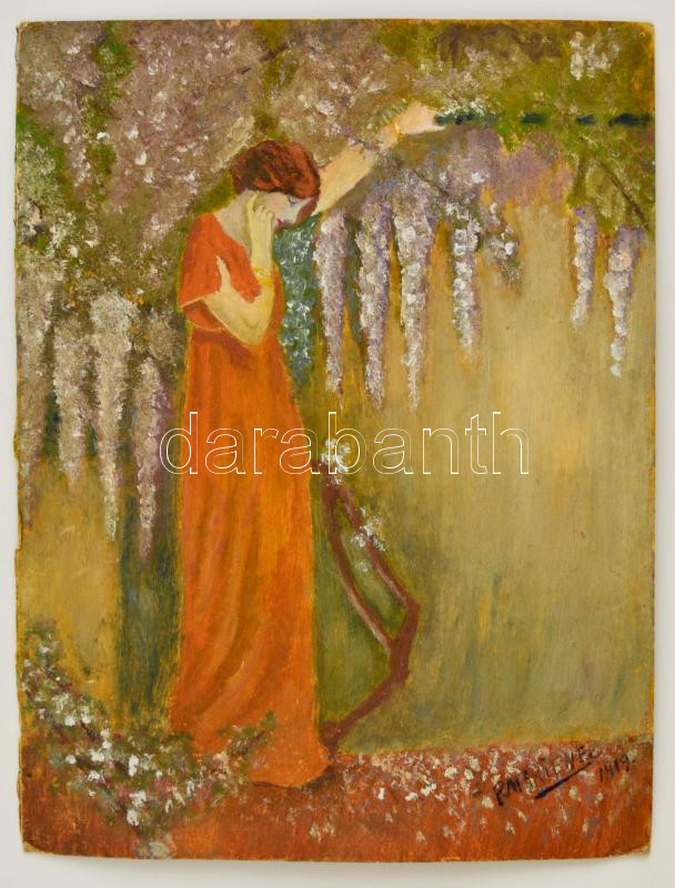 Pataky Marienne (?-?): Merengő. Vegyes technika, karton, utólag jelezett, 28×21 cm
