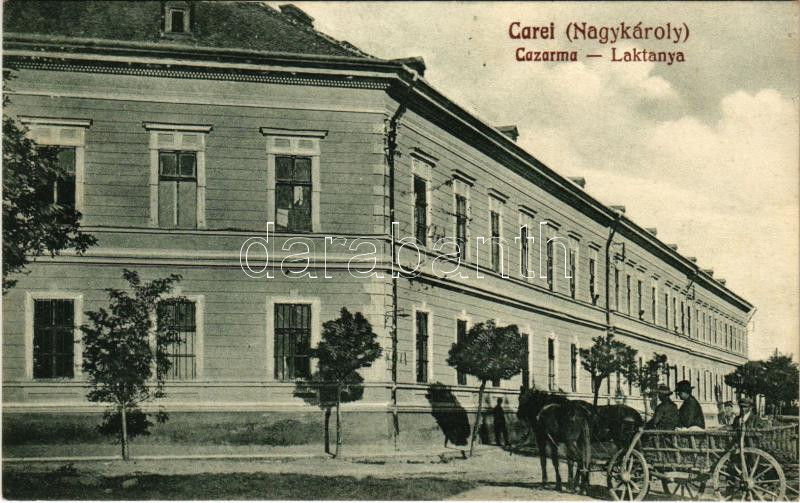 Nagykároly, Carei; Cazarma / Laktanya / military barracks + '1940 Kolozsvár visszatért' So. Stpl.