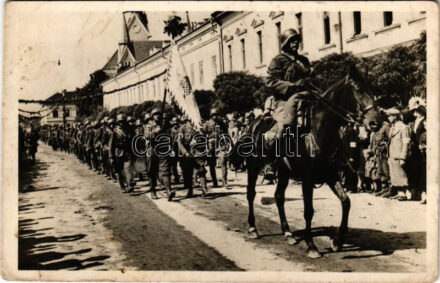 1940 Máramarossziget, Sighetu Marmatiei; bevonulás / entry of the Hungarian troops + '1940 Máramarossziget visszatért' So. Stpl. (fa)