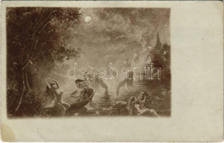 Erotikus meztelen hölgyek / Erotic nude lady art postcard (EK)