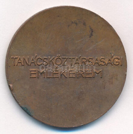 1969. 'Tanácsköztársasági Emlékérem' kétoldalas bronz emlékérem (38mm) T:2 patina, ph