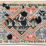 Német Birodalom / Weimari Köztársaság / Bielefeld 1921. 25M selyem T:III hátoldalán fekete ragasztónyomok German Empire / Weimar Republic / Bielefeld 1921. 25 Mark silk C:F black gluemarks on the back - Image 2