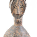 Antik afrikai fafaragfás. Férfi fej. Korának megfelelő állapotban, 1880-1900 körül. m: 33 cm