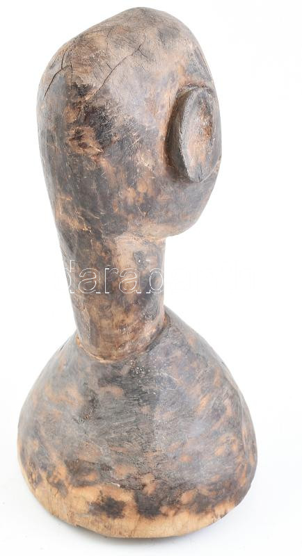 Antik afrikai fafaragfás. Férfi fej. Korának megfelelő állapotban, 1880-1900 körül. m: 33 cm - Image 2