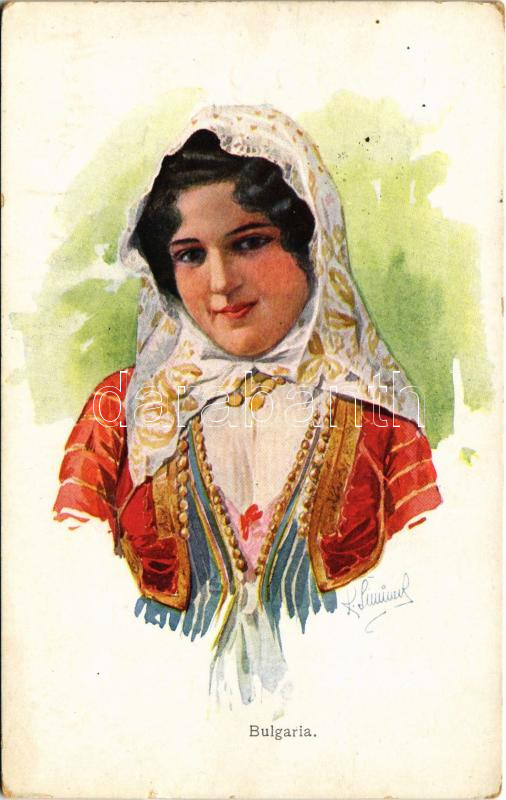 1915 Bulgaria / Bolgár lány / Bulgarian folklore (fl)