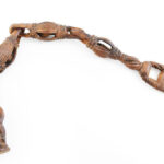 Régi faragott fa afrikai fésű, korának megfelelő állapotban, 1930-50 körül, h: 97,5 cm
