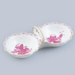 Herendi Apponyi mintás porcelán sótartó, kézzel festett, jelzett, hibátlan, h: 13 cm