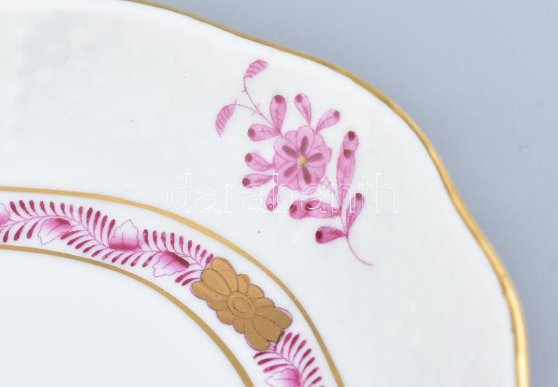Herendi Apponyi mintás porcelán tál, kézzel festett, jelzett, hibátlan, 27×21 cm - Image 2
