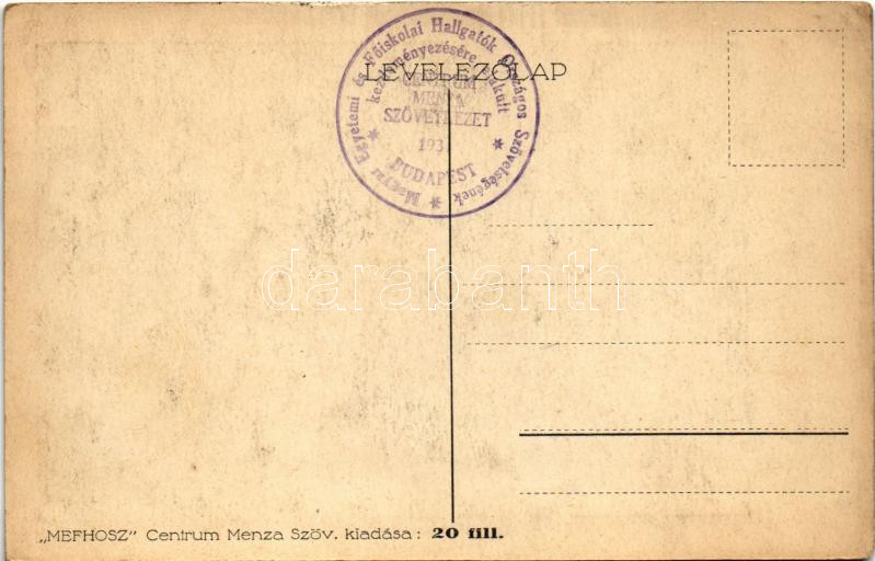 'MEFHOSZ' (Magyar Egyetemi- és Főiskolai Hallgatók Országos Szövetsége) Centrum Menza Szövetkezet kiadása / Hungarian irredenta propaganda s: D. Szabó I. (EK) - Image 2