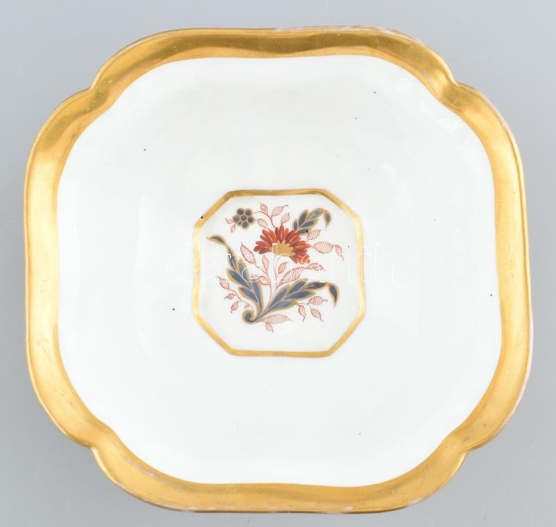 Virágos kínáló tál porcelán. Kézzel festett, jelzés nélkül, hibátlan 20x20 cm - Image 2