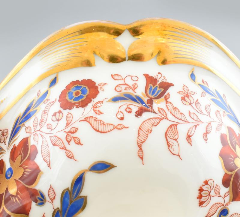 Virágos kínáló tál porcelán. Kézzel festett, jelzés nélkül, hibátlan 20x20 cm - Image 3