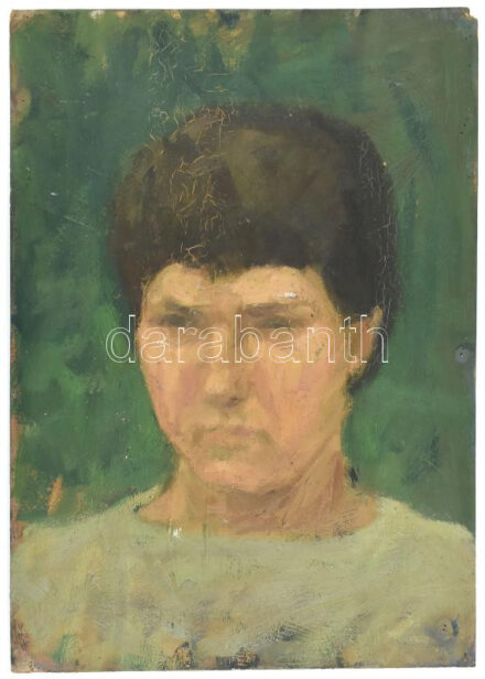 Jelzés nélkül, XX. sz. közepe: Női portré (hátoldalán portré vázlat). Olaj, karton. 50x35 cm