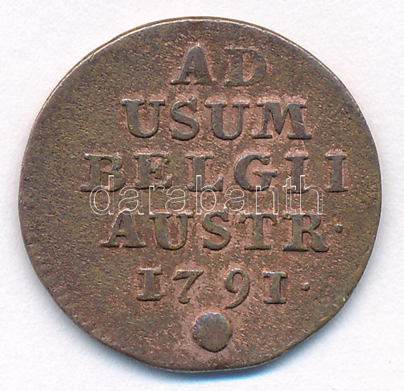 Osztrák Németalföld (Belgium) 1791. 1 Liard Cu 'II. Lipót' T:2-,3 Austrian Netherlands (Belgium) 1791. 1 Liard Cu 'Leopold II' C:VF,F Krause KM#52 - Image 2