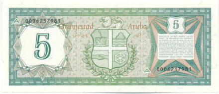 Aruba 1986. 5F T:I Aruba 1986. 5 Florin C:UNC Krause P#1