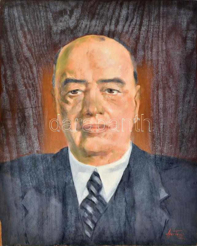 Ágoston Vencel (1894-1946): Arckép. Olaj, falemez. Jelzett. 50x40 cm