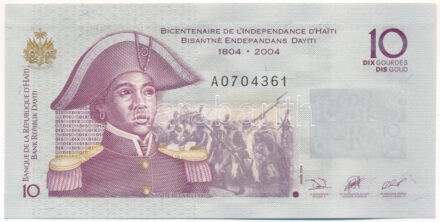Haiti 2004. 10G 'Haiti függetlenségének bicentenáriuma' emlékkiadás T:I Haiti 2004. 10 Gourdes 'Bicentennial of Haiti's Independence' commemorative issue C:UNC Krause P#272