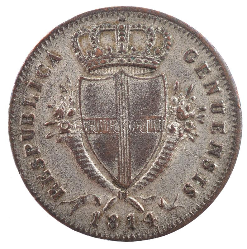 Olasz Államok / Genova 1814. 2s billon T:2,2- Italian States / Genoa 1814. 2 Soldi billon C:XF,VF Krause KM#282.1