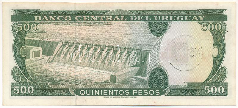 Uruguay 1975. 500P '0,50NP' felülbélyegzéssel T:II Uruguay 1975. 500 Pesos with '0,50 Nuevos Pesos' overprint C:XF Krause P#54 - Image 2