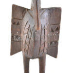 Elefántcsontpark, faragott fa, fétis figura, 1920 körül, koránal megfelelő állapotban, m: 36,5 cm