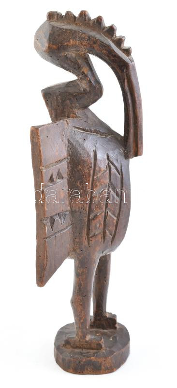 Elefántcsontpark, faragott fa, fétis figura, 1920 körül, koránal megfelelő állapotban, m: 36,5 cm - Image 2