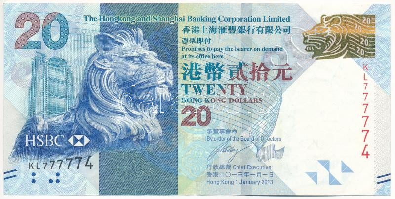 Hongkong 2013. 20$ 'HSBC' T:II Hong Kong 2013. 20 Dollars 'HSBC' C:XF Krause P#212