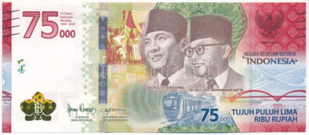 Indonézia 2020. 75.000R 'A függetlenség 75. évfordulója' emlékkiadás T:I Indonesia 2020. 75.000 Rupiah '75th anniversary of the independence' commemorative issue C:UNC