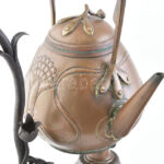 WMF bécsi 'szamovár' tálcával, réz, kovácsoltvas, jelzett, korának megfelelő állapotban. m: 53 cm, d: 39 cm - Image 2