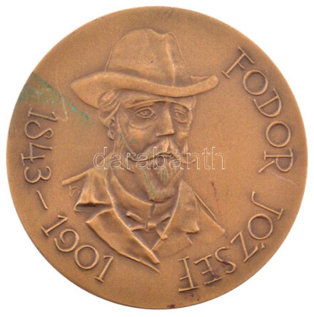 Kiss Nagy András (1930-1997) DN 'Fodor József 1843-1901' kétoldalas bronz emlékérem (60mm) T:1- patina, szennyeződés