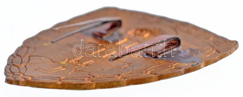 ~1940. 'Szebb Jövőt' zománcozott Br levente sapkajelvény (43x34mm) T:2 / Hungary ~1940. 'Szebb Jövőt (For a Better Future)' enamelled Br Levente cap badge (43x34mm) C:XF - Image 3