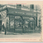 1902 Temesvár, Timisoara; Martin Jakab üzlete a Turistához a Jenő herceg tér és Takarékpénztár utca sarkán / shop (EK)