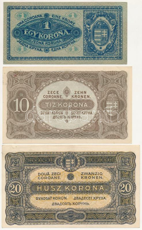 1920. 1K + 1920. 2K (2x) + 1920. 10K + 1920. 20K mind 'Magyar Éremgyűjtők Egyesületének IV. Vándorgyűlése az 1000 éves Esztergomban és a 100 éves Budapesten 1973. szeptember 8-9.' felülbélyegzéssel T:I--2 Adamo FO9.1.1, FO9.1.3, - Image 2