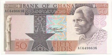 Ghána 1980. 50C 'AC 6498636' T:I- Ghana 1980. 50 Cedis 'AC 6498636' C:AU Krause P#22.b
