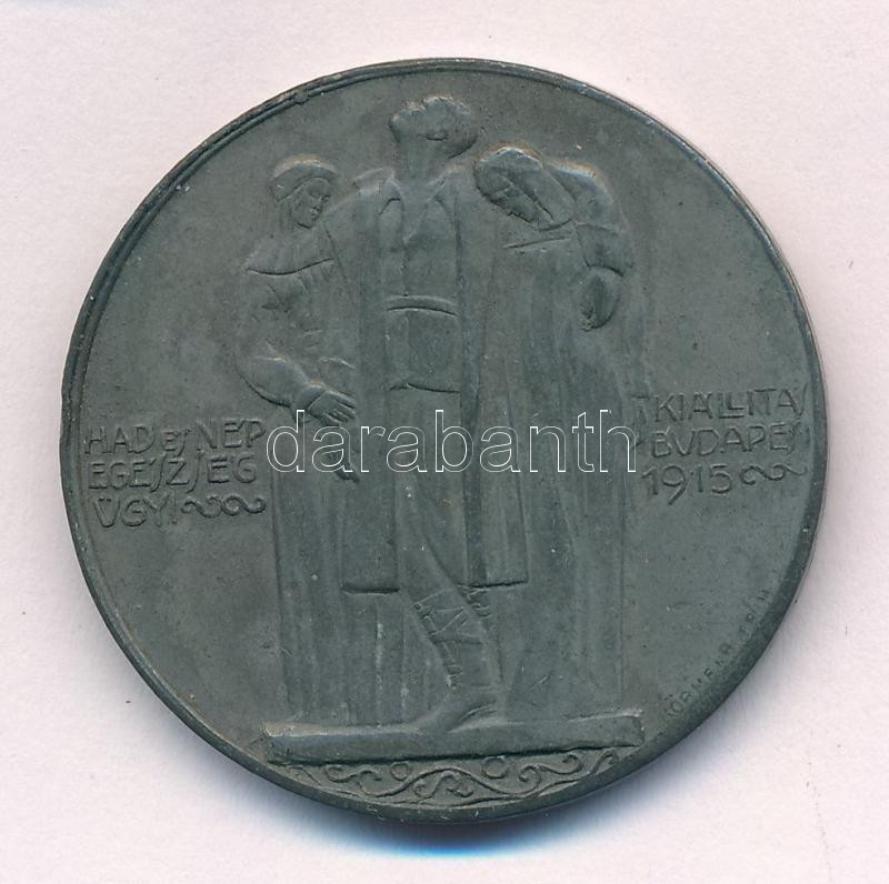 Körmendi Frim Jenő (1886-1959) 1915. 'Had és Népegészségügyi Kiállítás Budapest' egyoldalas hadifém emlékérem (36mm) T:2