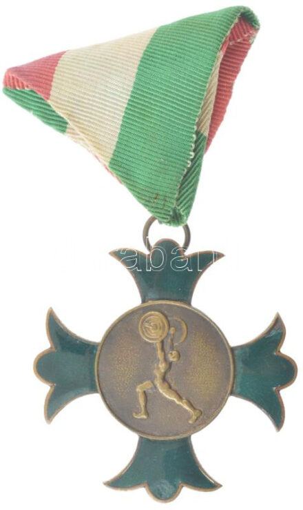 1941. 'Súlyemelés' zománcozott bronz díjérem mellszalagon, hátoldalán 'Csapatbajnoks. 1941. II.' gravírozással (45x47mm) T:2 zománchiba