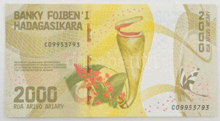 Madagaszkár 2017. 2000A T:I Madagascar 2017. 2000 Ariary C:UNC Krause P#101