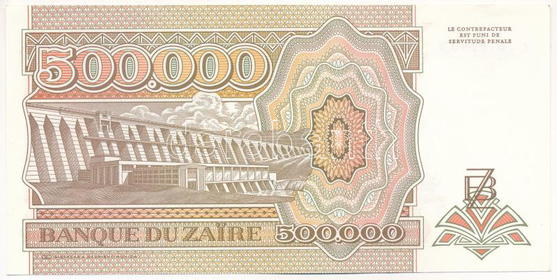 Kongói DK / Zaire 1992. 500.000Z T:I DR Congo / Zaire 1992. 500.000 Zaires C:UNC Krause P#43 - Image 2