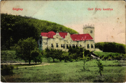 1909 Körösgégény, Gégény, Gheghie; Gróf Zichy-kastély / castle (fa)