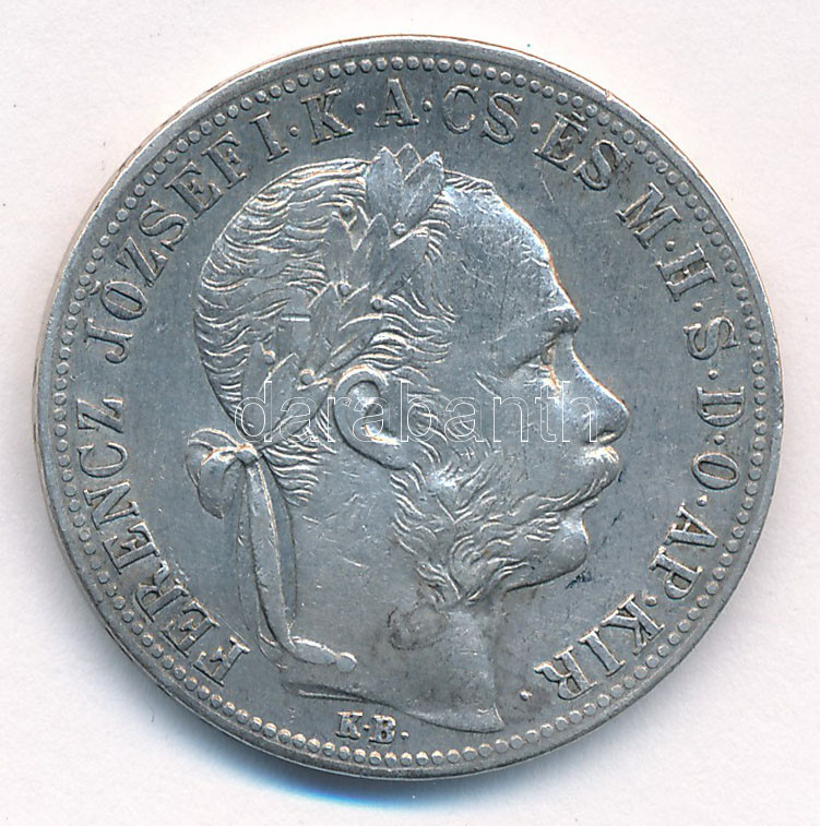 1883KB 1Ft Ag 'Ferenc József / Barokk címer' T:2 ph., patina Adamo M15