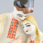 Ukrán, Polonne porcelán. 'Kozák és Kozácska'. Jelzett, hibátlan, m: 28,5 cm - Image 2