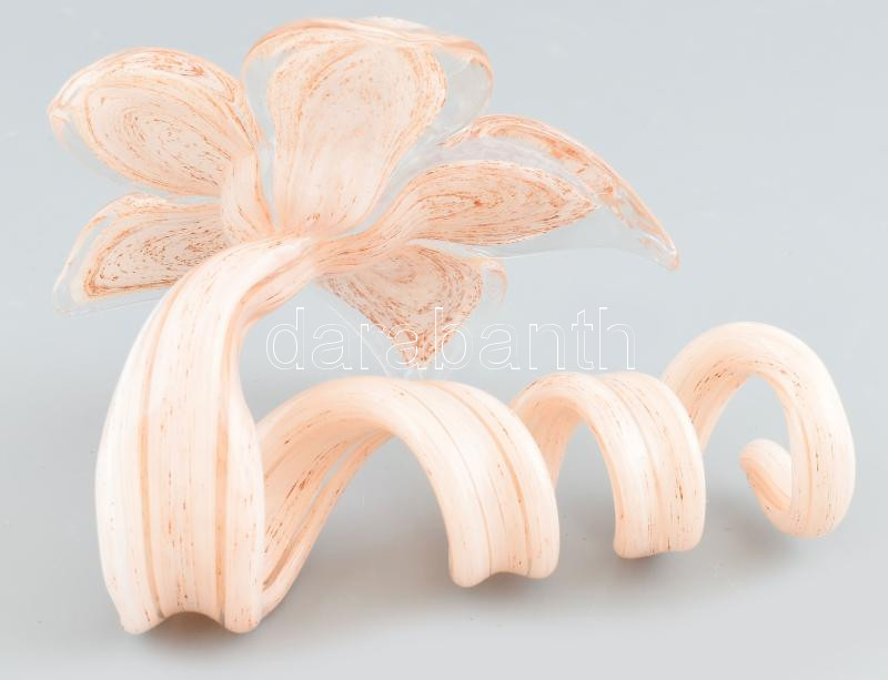 Murano, üveg virág, asztali dísz, jelzett, hibátlan, h: 20 cm - Image 2