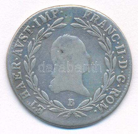 1805B 20kr Ag 'I. Ferenc' T:3 Hungary 1805B 20 Kreuzer Ag 'Franz I' C:F Krause KM#2140, Unger III.: 1376.a, Huszár: 1967