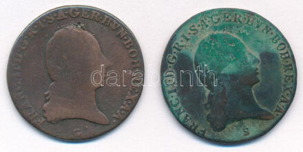 1800G 3kr Cu 'I. Ferenc' + 1800S 3kr Cu 'I. Ferenc' T:3 Huszár: 2025., Unger III.: 1401