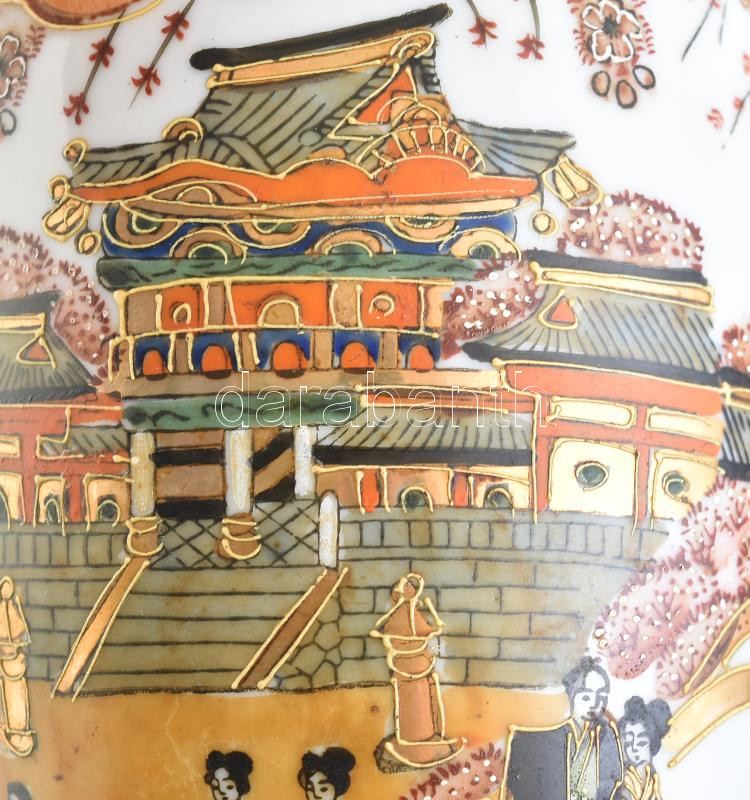 Japán porcelán váza, jelzett, kopásokkal, m: 19 cm - Image 2