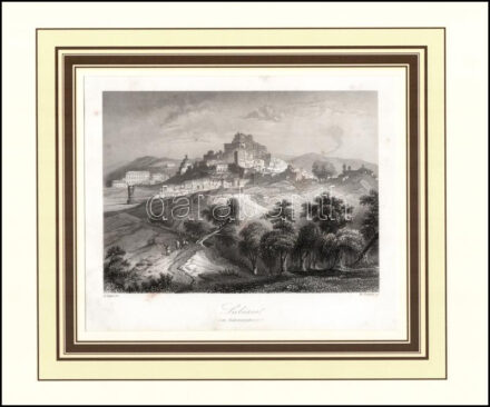 Alexius Geyer (1816-1883) festménye után, William French (1815-1898) metszése: Subiaco. Acélmetszet, papír, jelzett a metszeten. Paszpartuban. Kissé foltos lapszéllel. 14x19,5 cm.