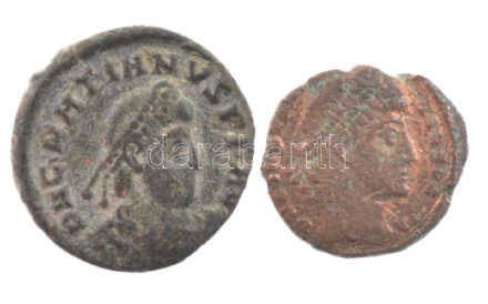 Római Birodalom / Siscia / Gratianus 367-383. Follis bronz (2,12g) + Antiochia / II. Constantius Follis bronz (1,87g) T:2-,3 Roman Empire / Siscia / Gratianus 367-383. Follis bronze 'DN GRATIANVS PF AVG / GLORIA [ROMANORVM] - gamma SIS delta' +