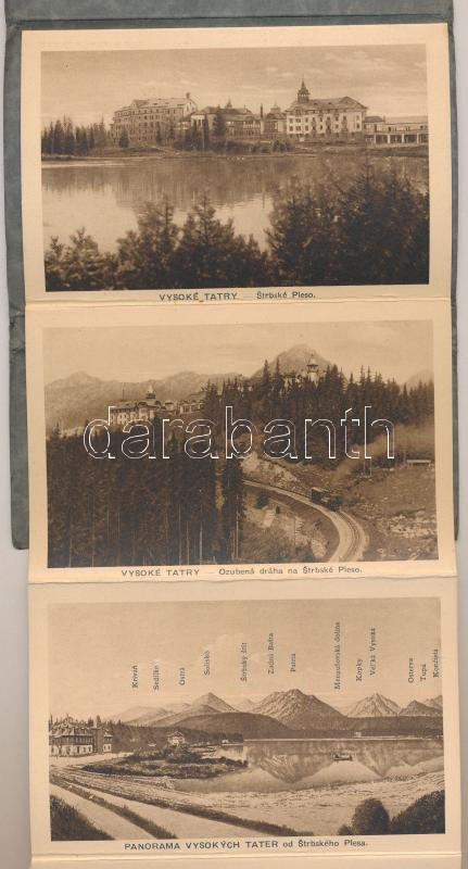 Tátra, Magas-Tátra, Vysoké Tatry; leporello képeslapfüzet 25 képeslappal / leporello postcard booklet with 25 postcards