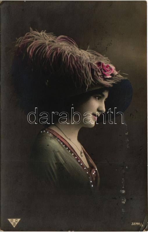 1912 Hölgy divatos kalapban / lady in fashion hat (EK)